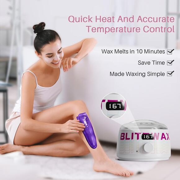 BLITZWAX Brazilian and Bikini Waxing Kit for Women, Hard Wax Warmer for Face, Le - Picture 2 of 6